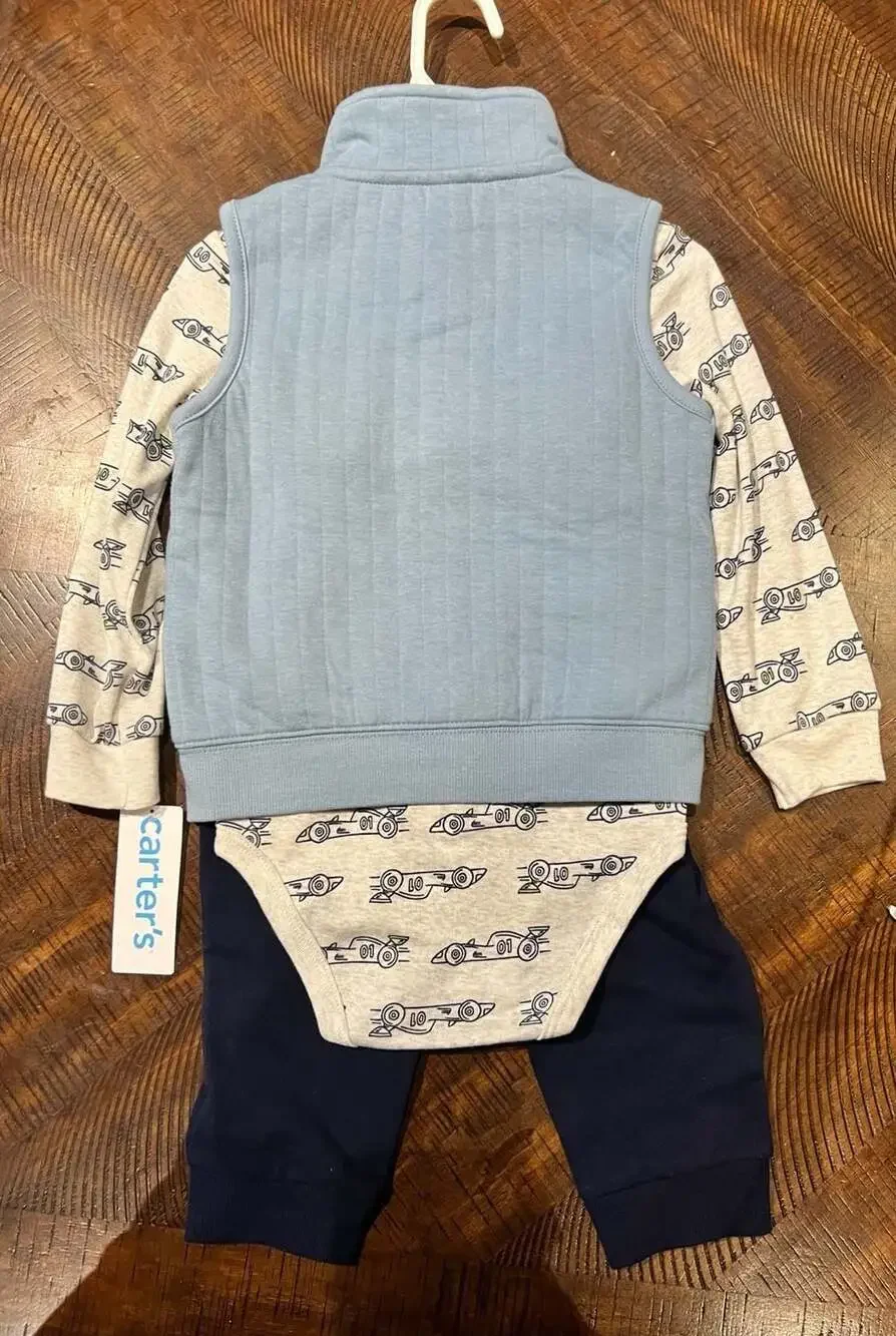 Carter's 3-Piece Car Vest, Bodysuit, and Pants Outfit Set Size 24M